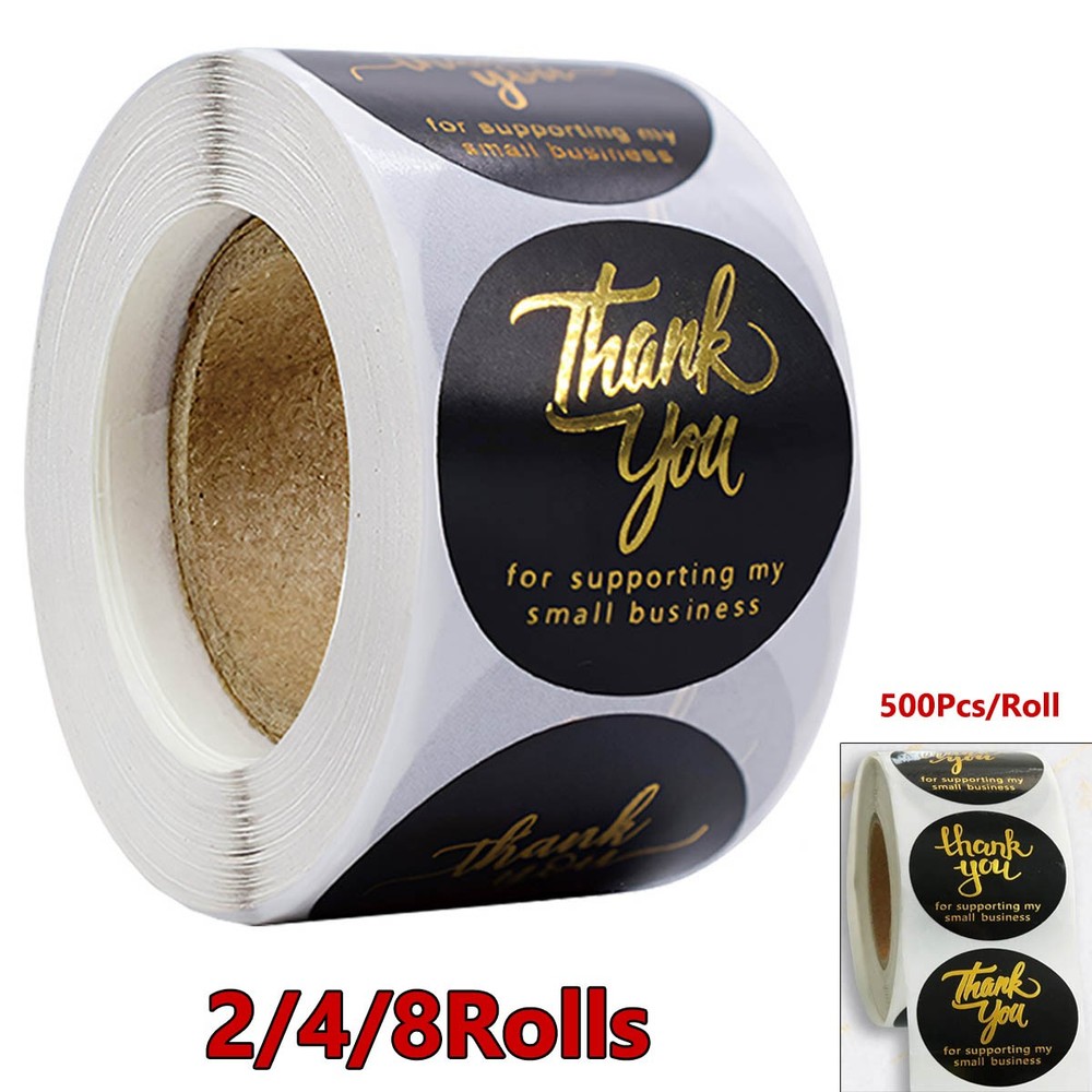 1.5 Inch Thank You For Supporting My Small Business Self Adhesive Stickers Rolls