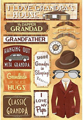 Acid and Lignin Free Scrapbooking Sticker Sheet, Classic Grandpa