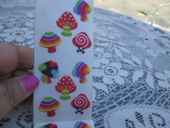 Sandylion Mushroom Stickers Fuzzy Flocked Vintage Psychedelic Groovy Hippy boho