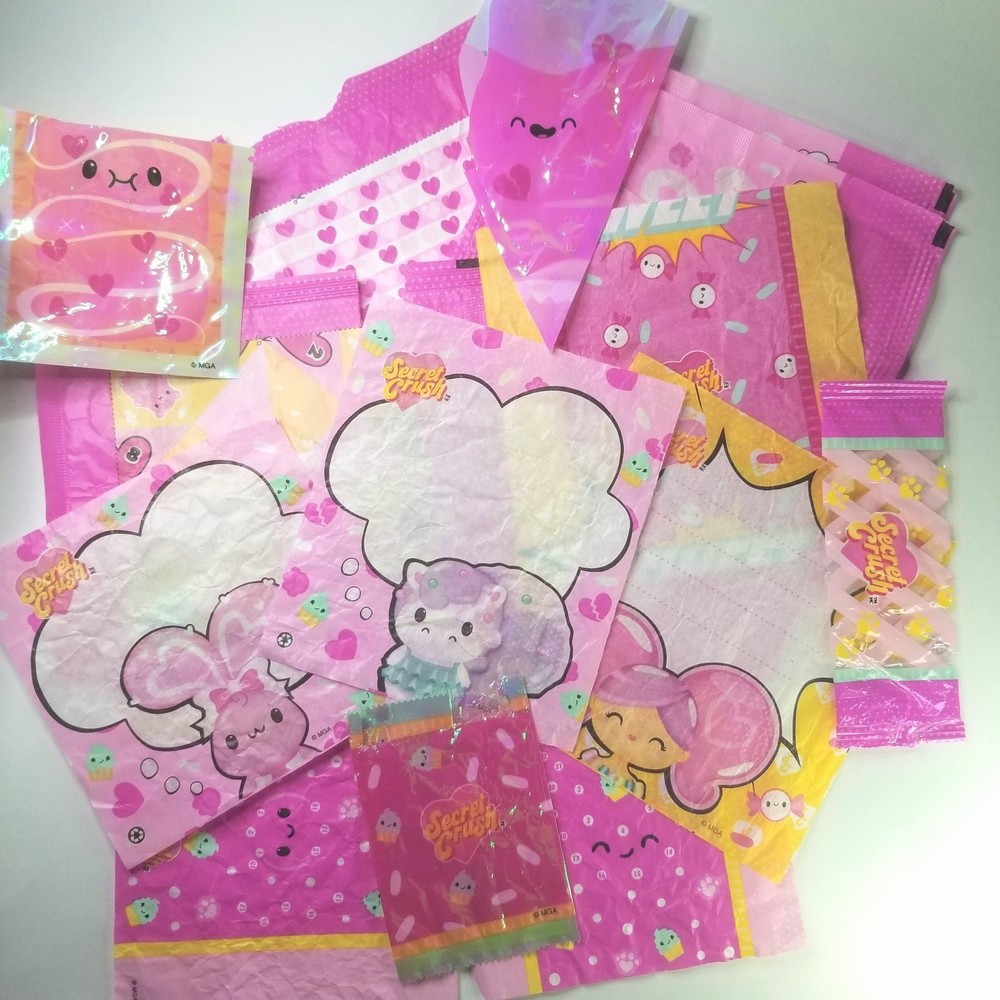 14 ct Secret Crush Candy Wrapper Themed Ephemera Lot for Junk Journal, Art, etc.