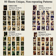 80 Sheets Gothic Scrapbook Paper, Vintage Junk Journal Supplies for Scrapbook…