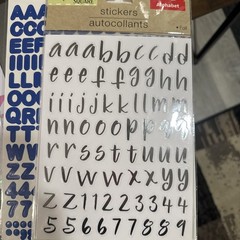 Lot Of 9 Alphabet Stickers Assorted Styles 1 Stencil