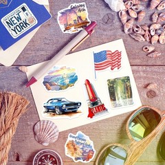 HomSeon 200PCS US State Travel Stickers for Scrapbook Journal, USA Colorful