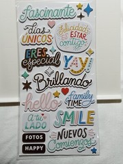 NEW American Crafts Thickers Shine Bright 46 Sentiments Spanish/English 2 Pkges