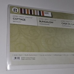 NEW Creative Memories Jumbo Great Lengths 1 Sticker Sheet Cottage Birthday
