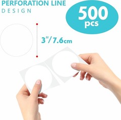 3″ White Round Circle Dots Stickers Labels with Perforation – 500 PCS Roll