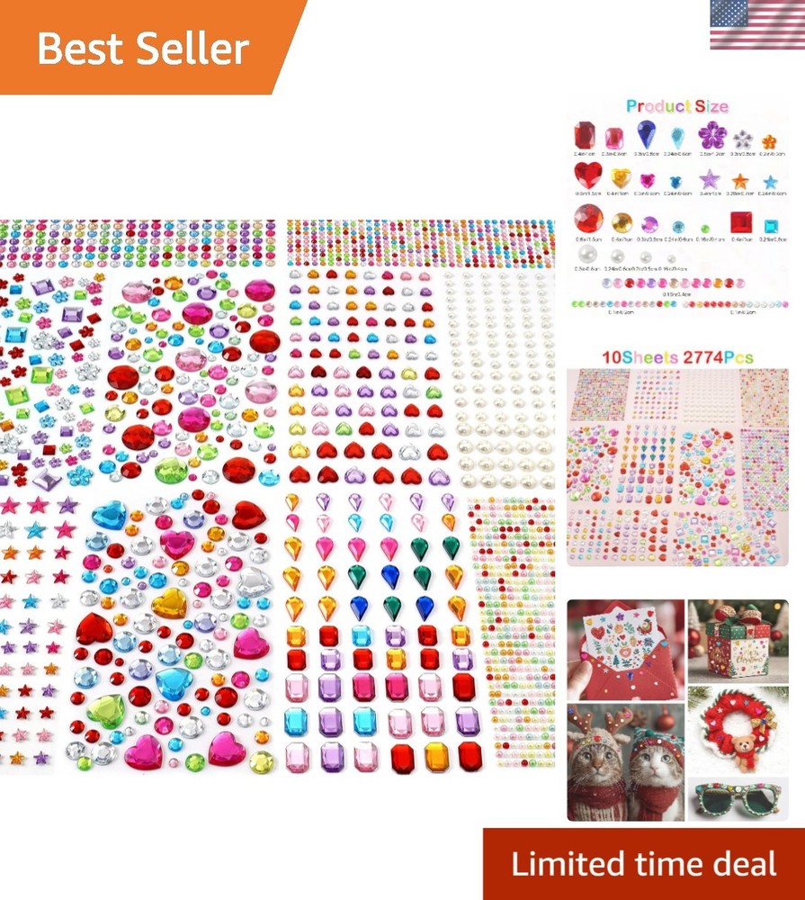 Glittering 2774pcs Gem Stickers – Perfect for DIY Projects and Personalization