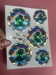 Vtg Prism Puerto Rico Frog Sticker Sheet 4×3 Inches Yo Soy De Aqui… Vending