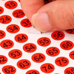 35 Sheets Number Stickers 1-100 Round Vinyl 7 Colors Number Sticker Waterproof