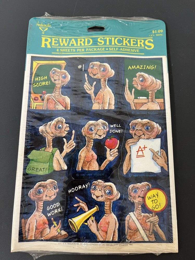 Unopened Package Ambassador ET Reward Stickers – 4 Sheets in Pack