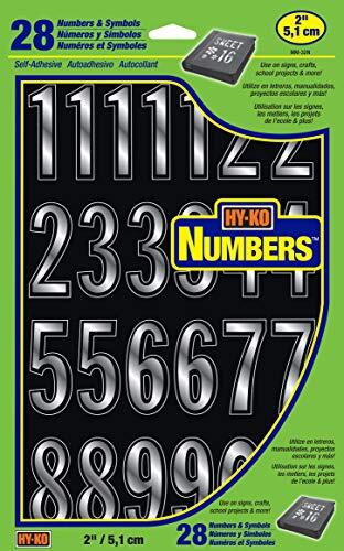 Products MM-32N Self Adhesive Vinyl Die Cut 2″ High Prism Silver 2″ Numbers