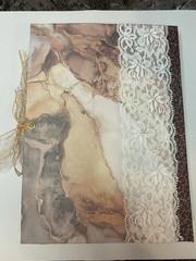 9 X 6 Handmade journal W/ Coffee dyed Paper. Hard cover