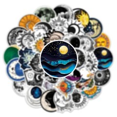 50pcs MOON Phase Stickers, Full Crescent New Moon, Mystery, Witch,Astrology, 203