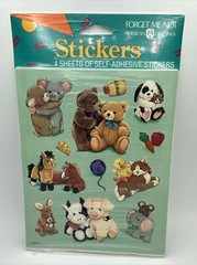 Vintage 80s American Greetings Forget Me Not Cut Animal Stickers – New Old Stock