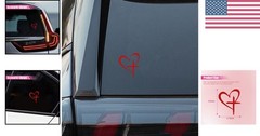 Stylish Love Heart Cross Sticker – 6.3×4.13» Vinyl Decal for Personalization
