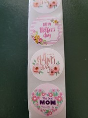 HAPPY MOTHER’S DAY ENVELOPE SEALS STICKERS LABELS TAGS 1″ ROUND FLORAL -100pc