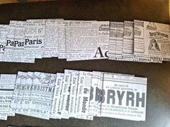 100pc Black & White Retro French Newspaper Ads 3 1/4 X 3 1/4 Scrapbook Papers