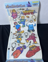 Vtg Stickopotamus Mini Stickers Roll Of 8 Sheets Winter Sports Limited Edition