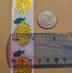 12 Sparkly Lemon Stickers Holographic Lemon Stickers Summer Fruit Stickers
