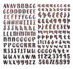 Rose Gold Sparkle Handwritten Alphabet Stickers