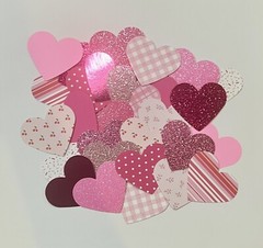 450+ Super Fun Heart Die Cuts Mixed Pink Pack Valentines Embellishment/Ephemera