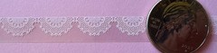 WHITE LACE BORDER Asst•Mylar Stickers (6pc)3/4”x 6”Flowers •Strips•Card Making•