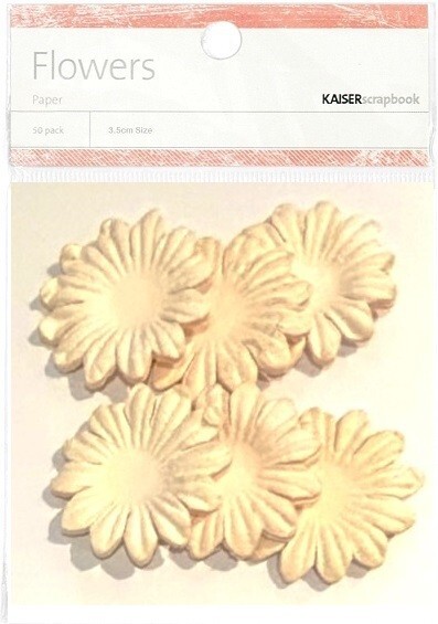 Paper Flowers, Cream, 50/pk, 3.5cm, scrapbook -Kaisercraft 814