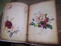 Pink Vintage Roses Junk Journal Scrapbook USA Seller