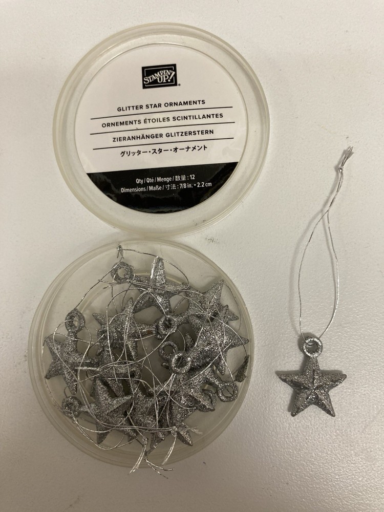 Stampin’ Up! Glitter Star Ornaments Embellishments Christmas NEW