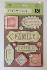 Classic K Bailey Framed Family Words Grand Adhesions Stickers By K&Company