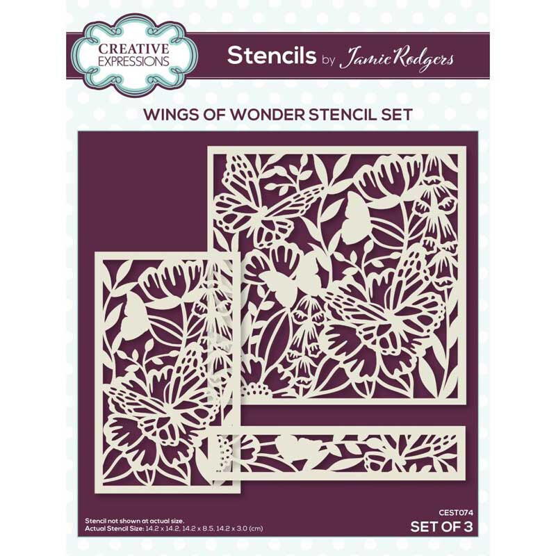Creative Expressions STENCILS – WINGS OF WONDER – SET OF THREE