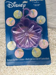 Vtg Disney Tinker Bell Stickers Flower Clip Stickeroni Hallmark Purple Peter Pan