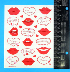 Vintage Hallmark S.W.A.K. Lips & Phrases Love Sticker Sheet