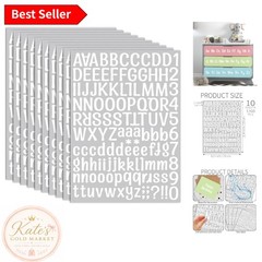 1 Inch Vinyl Letter Stickers – 10 Sheets of Waterproof Art White Labels