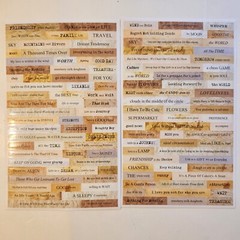 NEW Lot 12 Sheets Word Stickers Black White Tan Neutrals Gold Phrases Sentiments