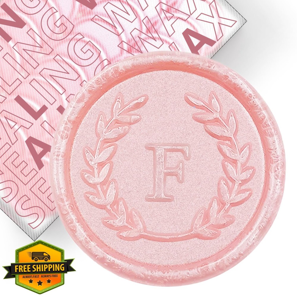 KANOO Pink Letter F Wax Seal Stickers 25pcs-pink