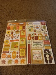 Crafts 13″ Chipboard Stickers Lot 7 Fall Theme Autumn Give Thanks Leaves Harvest