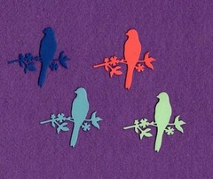 BIRDS # 5 die cuts scrapbook cards