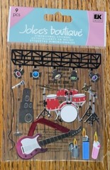 RARE Jolees SUMMER CONCERT Outdoor Music Bands Candles Drums Guitar 3D Stickers