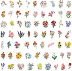 Crafting Stickers – 60 Waterproof Floral Stickers for Students and Teachers
