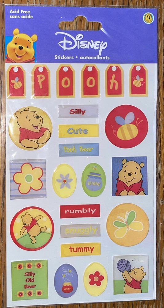 Disney Winnie The Pooh Silly Old Bear Cute Rumbly Snugly Tummy Honey Bee Sticker