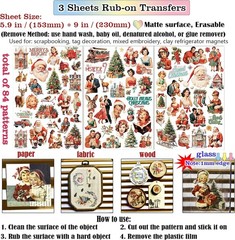 Rub on Transfers for Crafts Vintage Scrapbooking Stickers Multiple colors