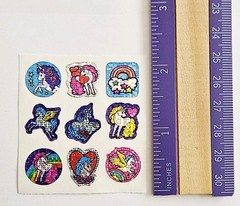 Vtg 80s Noteworthy Sticker Unicorns & Pegasus VHTF rainbow fantasy prismatic