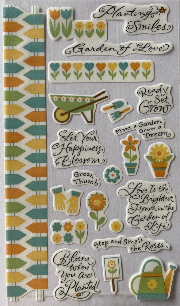 GARDEN OF LOVE Vellum Sticker(24pc)Creative Touch•Bloom•Flowers•Green Thumb•Grow
