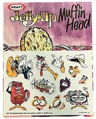 Vintage 1989 Kraft Jelly Up Muffin Head Stickers Butter Grapes Faces Egg 80s