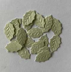 LIGHT GREEN HOLLY LEAF Die-cut Embellishment(20pc)Jolees •Garden•Berry•Christmas