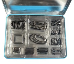 Stampin Up Pewter HODGEPODGE HARDWARE Tin Case 138 Embellishments 100 Brads 2007