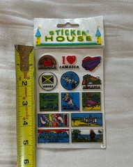 Vintage 90s Puff Jamaica Stickers NEW Island Tropical Scuba Beach Sailboats RARE