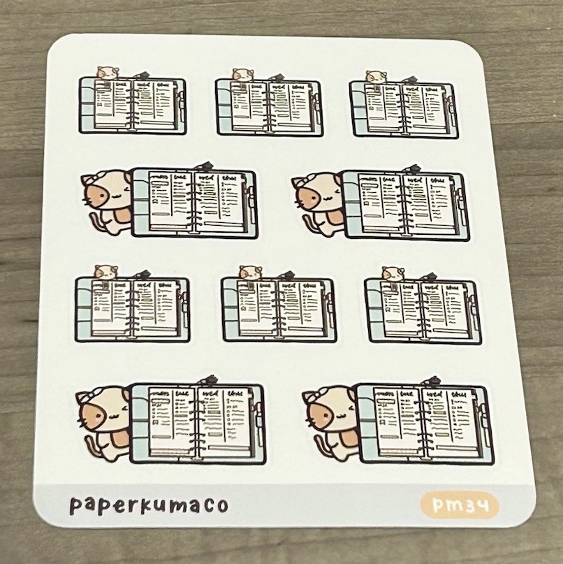 NEW Paper Kuma Co Planner / Journal Sticker Sheet PaperKumaCo Stickers