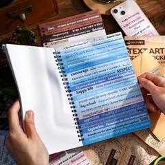 2438 Bronzing English Motivational Phrase Stickers, 40 Sheets for Journal Quote